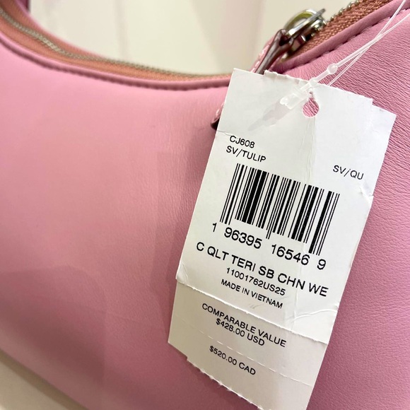 Coach Silver/Tulip Teri Shoulder Bag With Signature Quilting # CJ608 - Picture 9 of 9